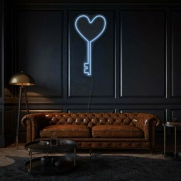 Heart Key LED Neon Sign