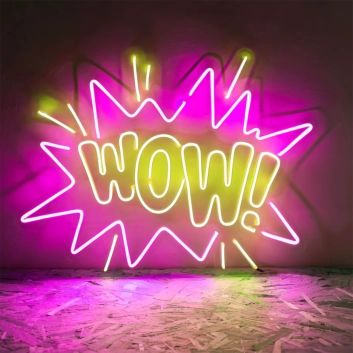 Wow! Neon Light Sign