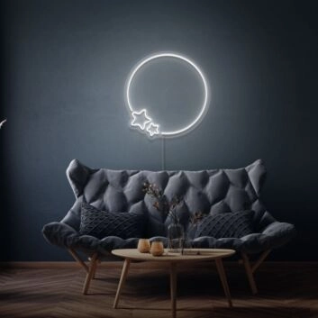 Moon and Stars Custom Neon Light