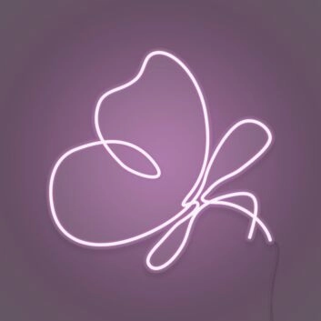 Butterfly Doodle Aesthetic Neon Sign