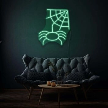 Spider With Web LED Neon Sign