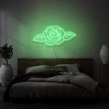 Flower neon light in room