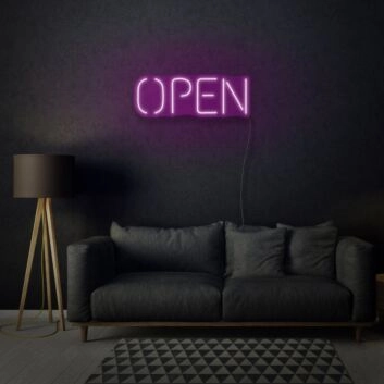 Minimalist Open Neon Sign Sleek and Simple Design for Modern Appeal