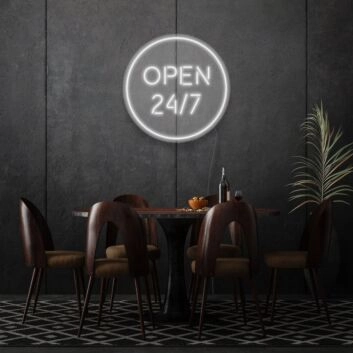 Customize Open 24/7 Round Neon Always Ready and Inviting