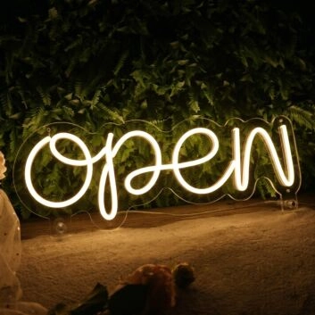 Open Neon Sign Welcoming Glow for All