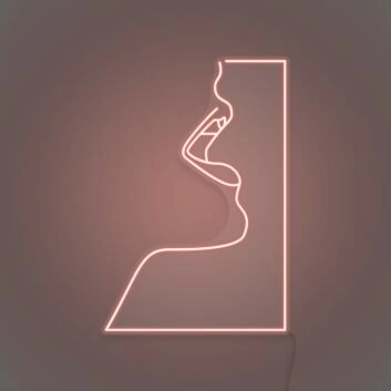 Woman Face Neon Portrait of Elegance and Mystery