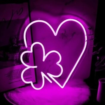 Lucky Heart Love Deco Neon Sign