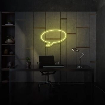 Neon Speech Bubble Lighting Conversational Piece in Light