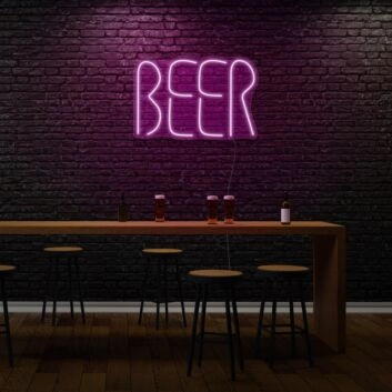 Beer Neon Lettering Celebrating the Brew Life
