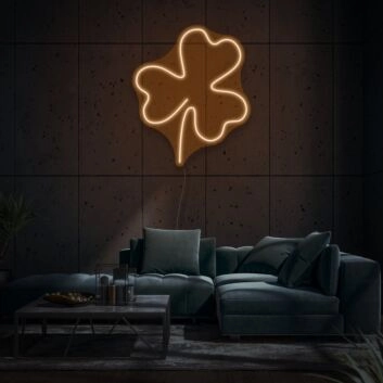 Clover Neon Luck and Nature in Green Glow