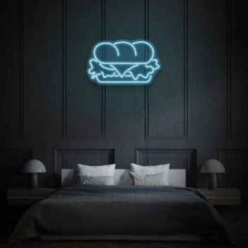 Sandwich Neon Hearty Comfort Food in Light