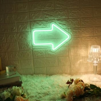 Arrow Pointing Right Neon Moving Forward Illuminated