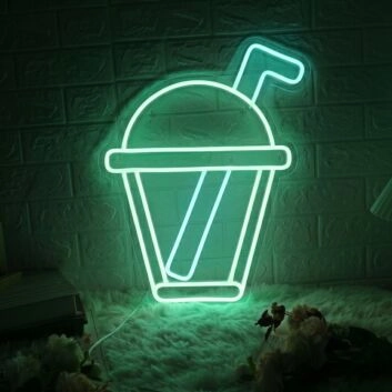 Cup with Straw Neon Casual Sipping in Style