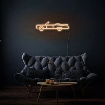 Retro Car Neon Display Vintage Automotive Glory