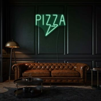 PiZZa Neon Text Classic Italian Delight