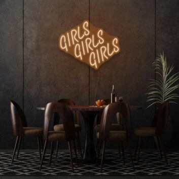 Girl Girl Girl Cursive Neon Feminine Charm and Appeal
