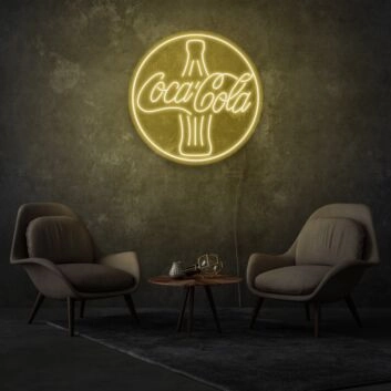 Customize Round CocaCola Neon Iconic Beverage Brand