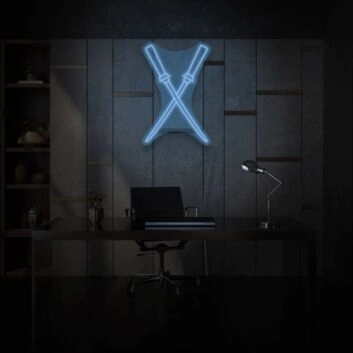 Japanese Swords Neon Cultural Heritage and Strength