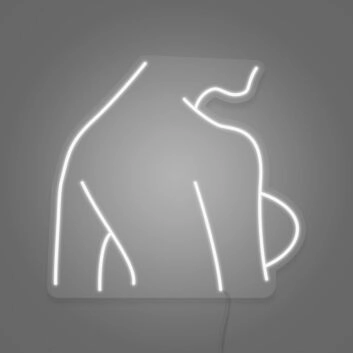 Sexy Woman Side Profile Neon Art Feminine Form Celebrated