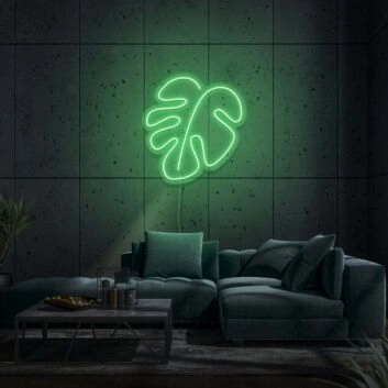 Neon Leaf Light Nature&#039;s Tranquility in Luminous Form