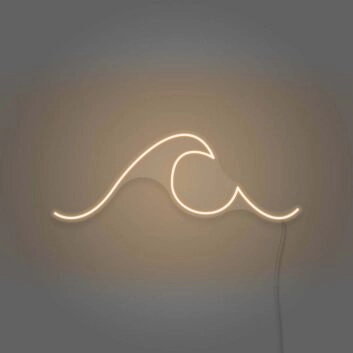 Ocean Wave Minimalist Neon Serenity of the Sea