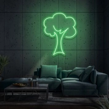 Neon Tree Light Nature and Technology Combined