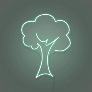 Neon Tree Light Nature and Technology Combined