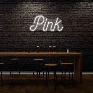 Pink Cursive Neon Feminine Flair and Style
