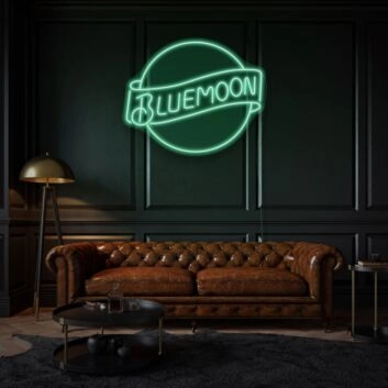 Customize Bluemoon Neon Sign Mysterious and Rare Beauty