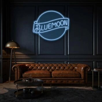Customize Bluemoon Neon Sign Mysterious and Rare Beauty