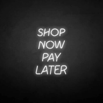 Buy now pay later neon sign