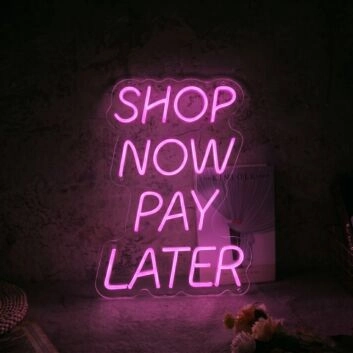 Buy now pay later neon sign