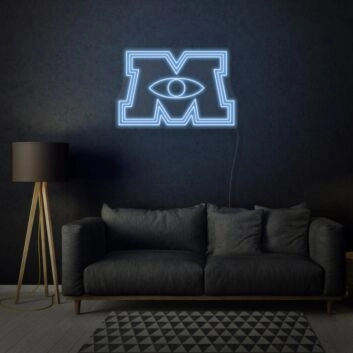 Monster Caption &quot;M&quot; Neon Bold and Energetic Display