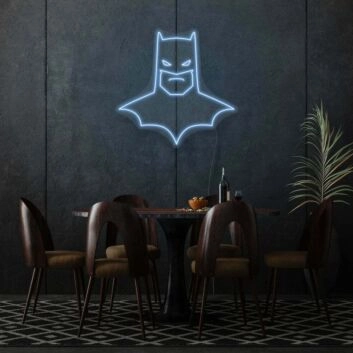 Batman Neon Art Dark Knight's Mystique in Light