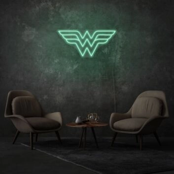 Wonder Woman Neon Art Feminine Strength and Heroism