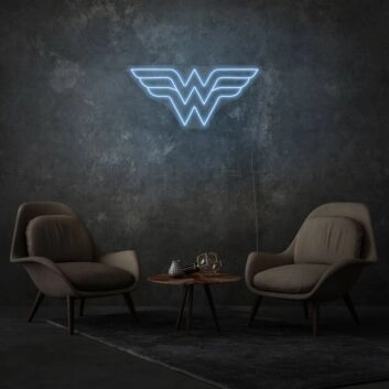 Wonder Woman Neon Art Feminine Strength and Heroism