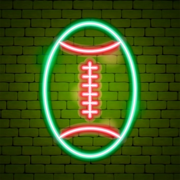 Field of Victory Neon American Football Sign