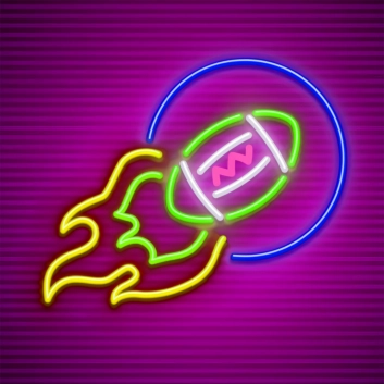 Gridiron Blaze American Football Ball and Burn Neon