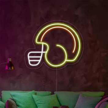 Gridiron Glory Football Player Helmet Neon Sign