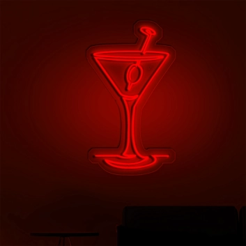 Cocktail Glasses Bar Neon Signs