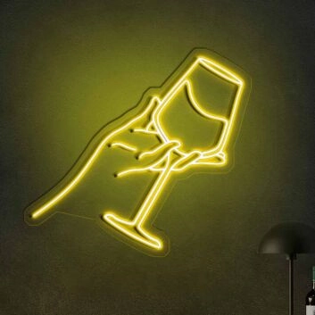 Wine Tasting Bar Drinking Glasses Neon