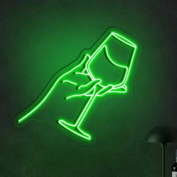 Wine Tasting Bar Drinking Glasses Neon