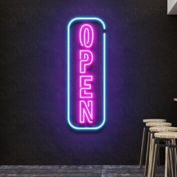 OPEN Neon Sign Welcome for Visitors and Guests
