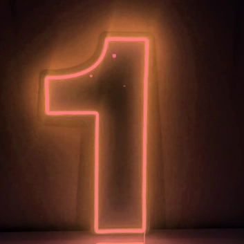 Number 1  LED Neon Sign