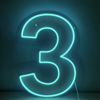 Number 3 LED Neon Sign
