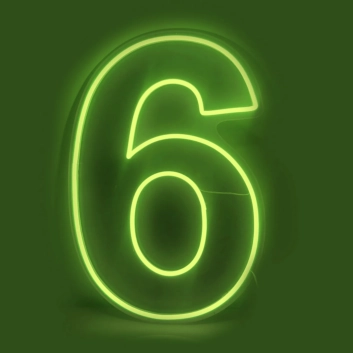Number 6 LED Neon Sign