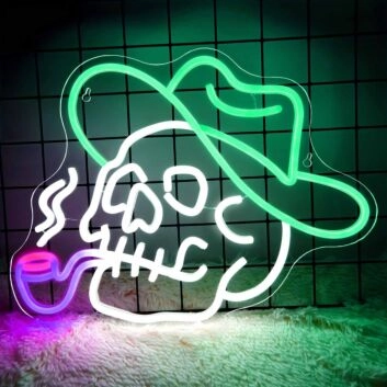 Cool Smoking Skull  Neon Sign