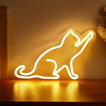 Playful Cat Neon Sign