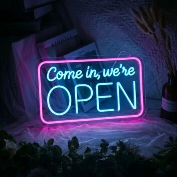 Customize Come In, We're Open Led Neon Sign Inviting and Welcoming Glow