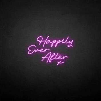 &#39;Happy ever after X&#39; neon sign